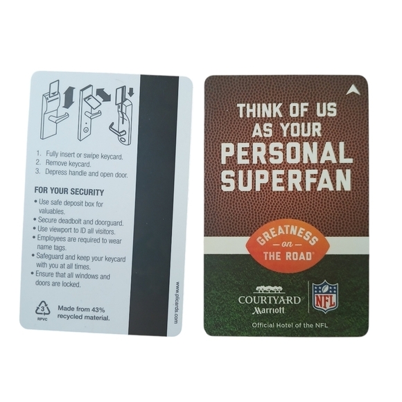 Courtyard by Marriott Hotel Key Card NFL Partnership Greatness on the Road Lot - Picture 2 of 9